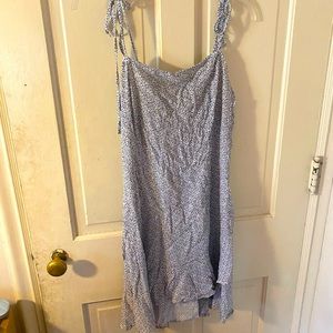 Beautiful Navy Blue and White Midi Dress